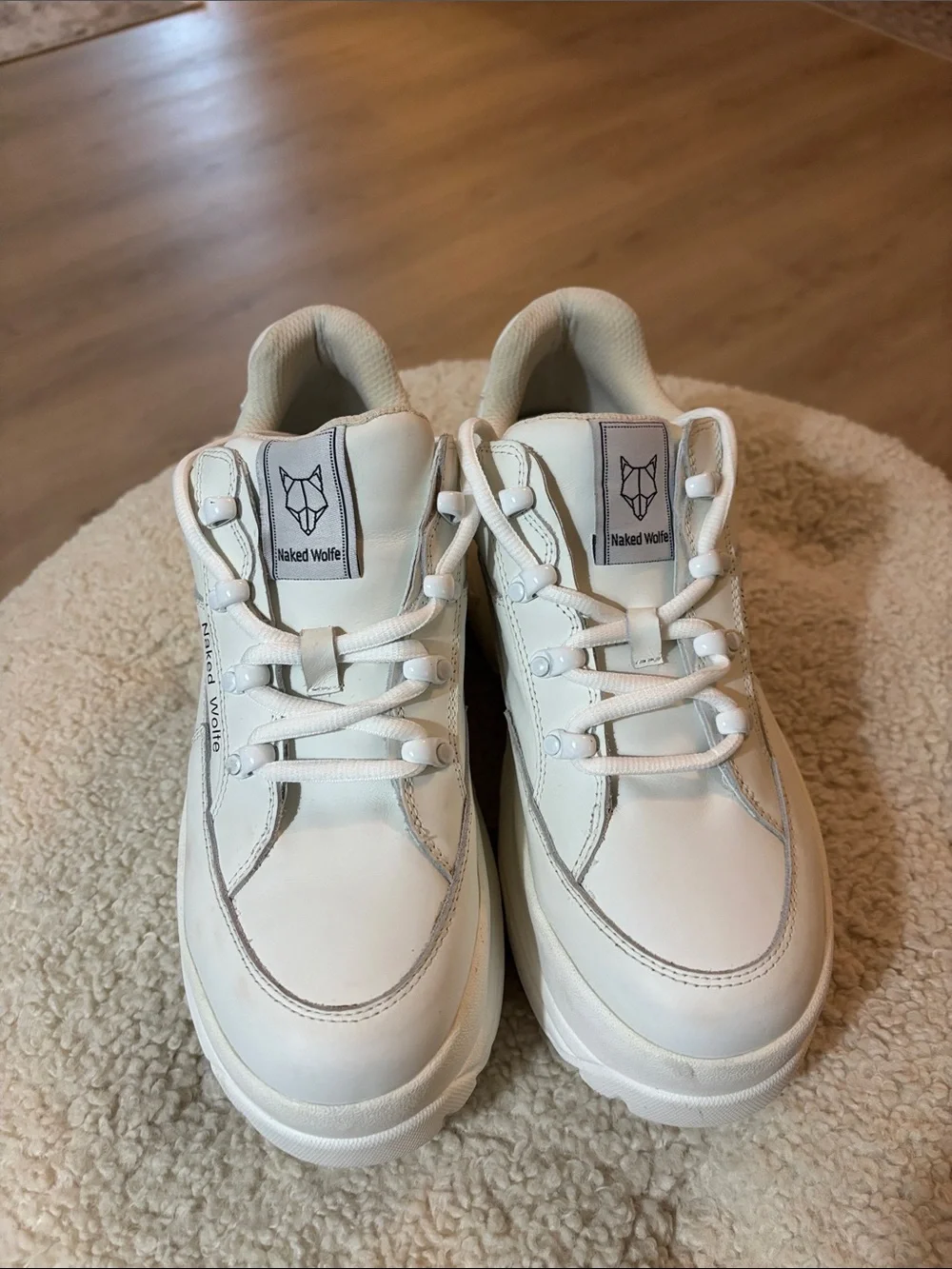 Naked Wolfe SPORTY WHITE LEATHER size 40  Retail $200